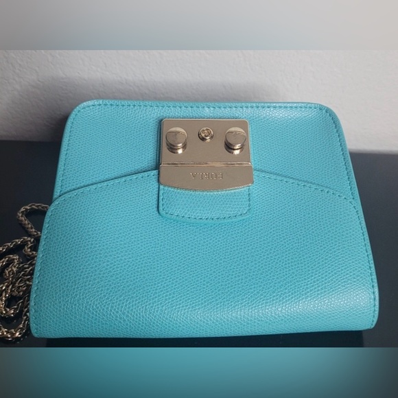 Furla Metropolis Teal Leather Mini  Crossbody Bag - Picture 8 of 15